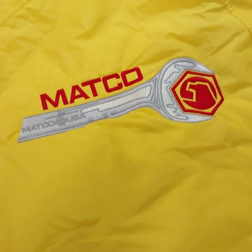 Vintage Matco Tools‎ Racing Yellow Multicolor Sports Jacket Coat Size Men 2XL
